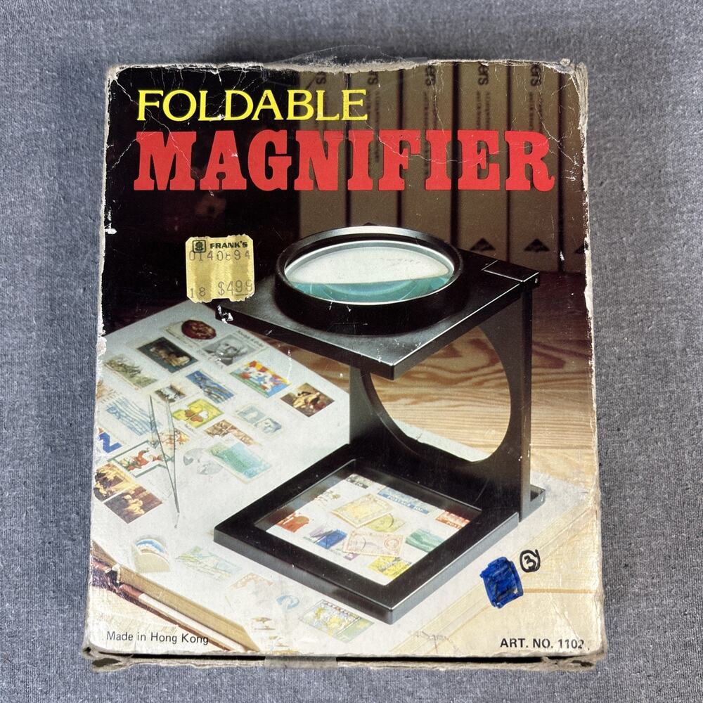 Vintage FOLDABLE Desktop Magnifier. Awesome Fun!